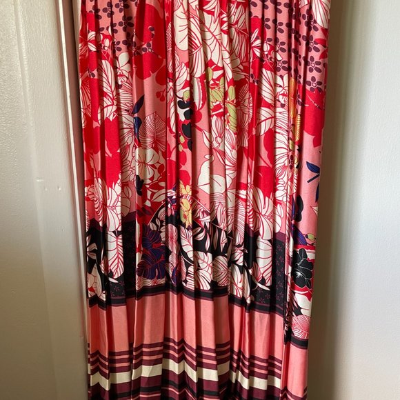 Dahlia Macphee Floral Pleated Midi Dress Medium - Picture 7 of 7